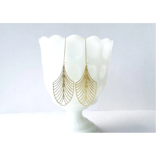 Art Deco Leaf Earrings