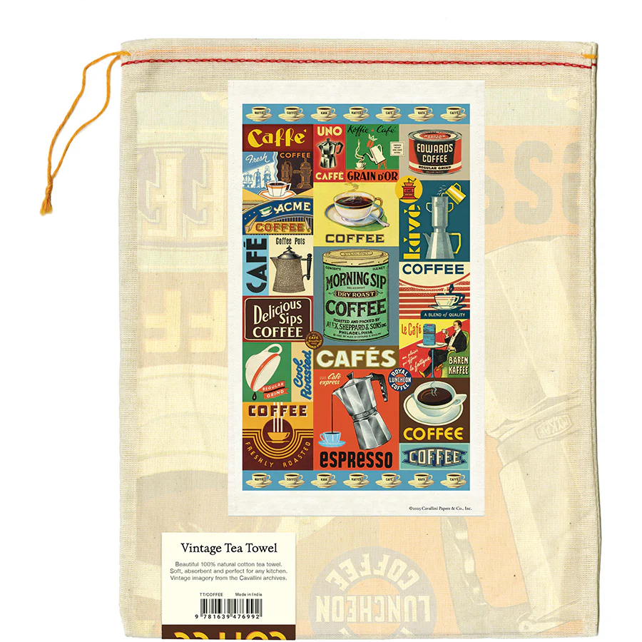 *Coming Soon Spring 2026* Cavallini & Co. Tea Towel - Coffee - Image 3