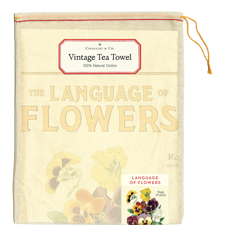 Cavallini & Co. Tea Towel - Language of Flowers
