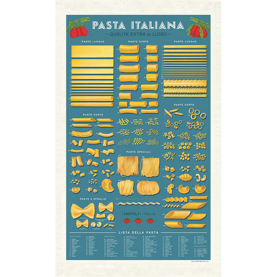 *Coming Soon Spring 2026* Cavallini & Co. Tea Towel - Pasta - Image 2