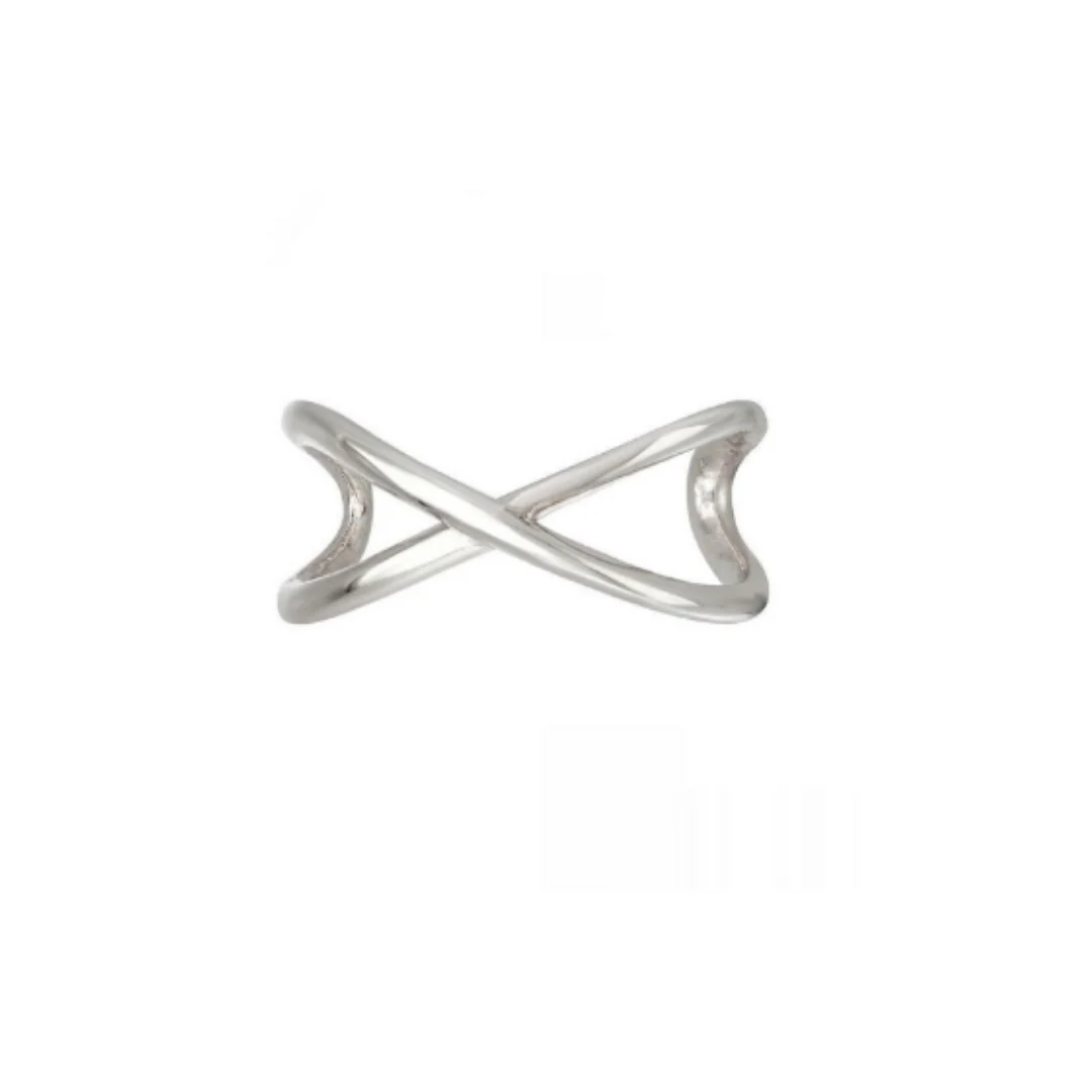Criss Cross Ear Cuff Silver
