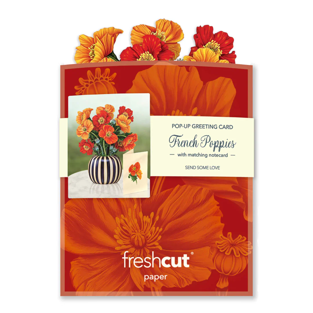 Mini French Poppies Pop-up Card
