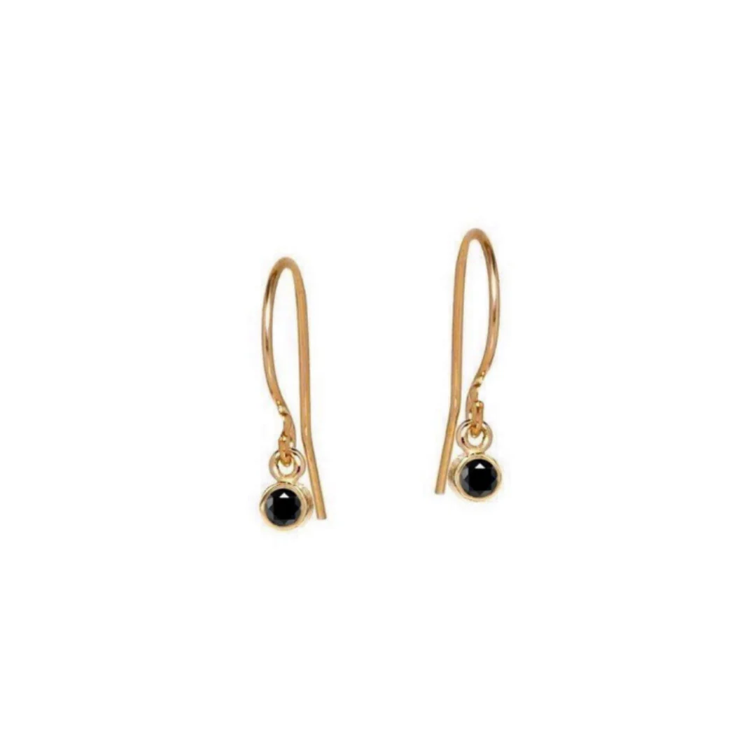 GF Little Black Bezel Drop Earrings