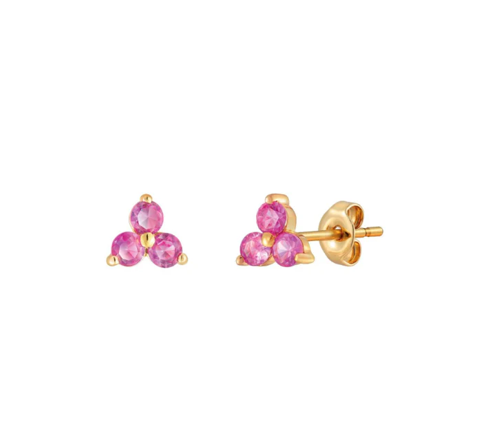 GF Ruby Trinity Studs