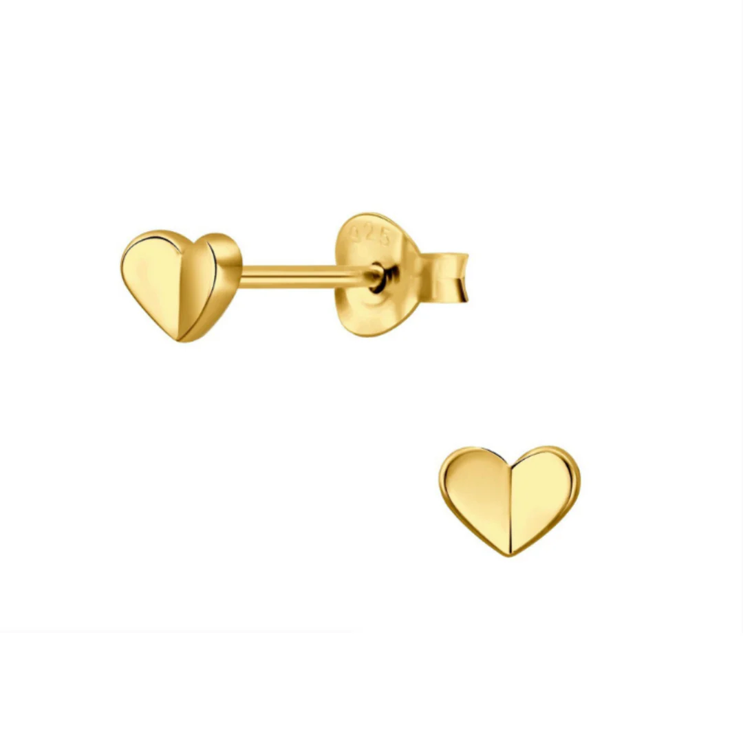 Gold Flutter Heart Studs