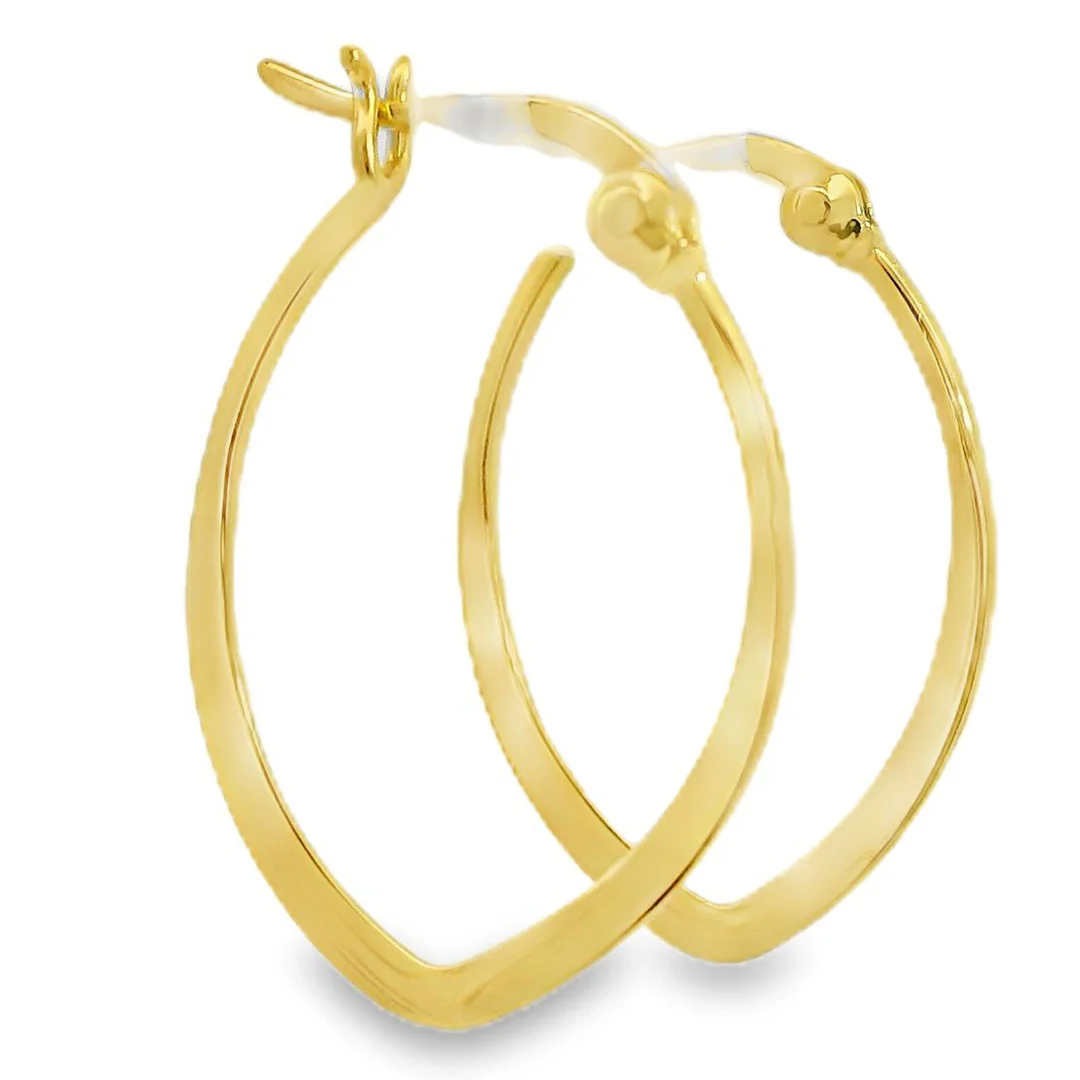 Gold Medium Oval French Lock Hoops