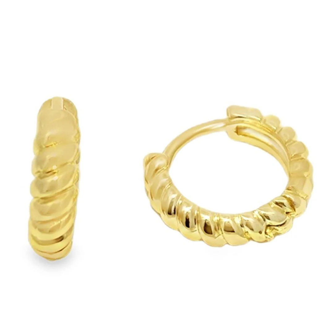 Gold Small 10mm Croissant Huggies