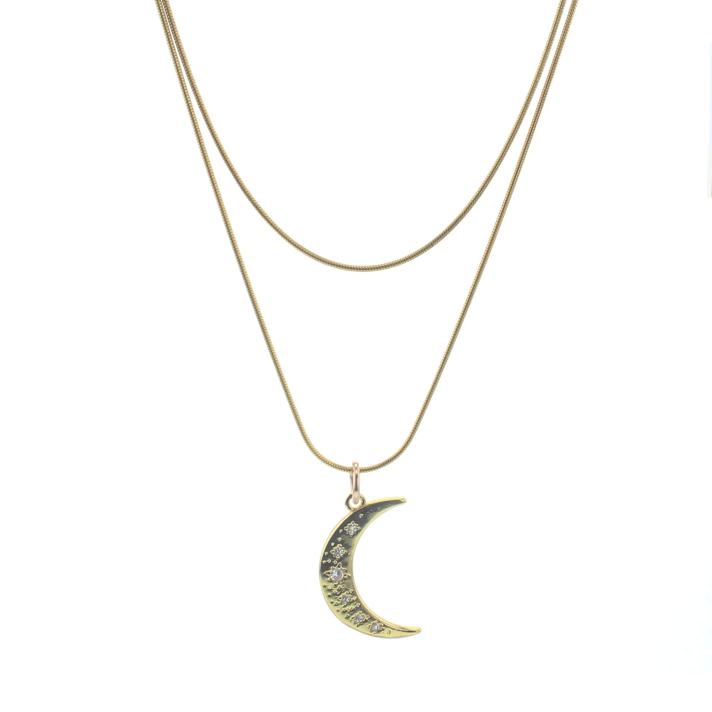 Gold Waterproof Layered Necklace- Stellar
