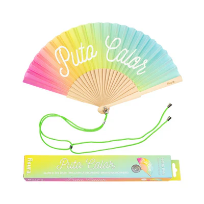Hand Fan - Puto calor - Rainbow Glow in the Dark
