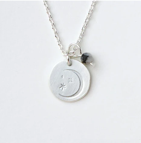 Intention Charm Necklace - Moonstone / Silver