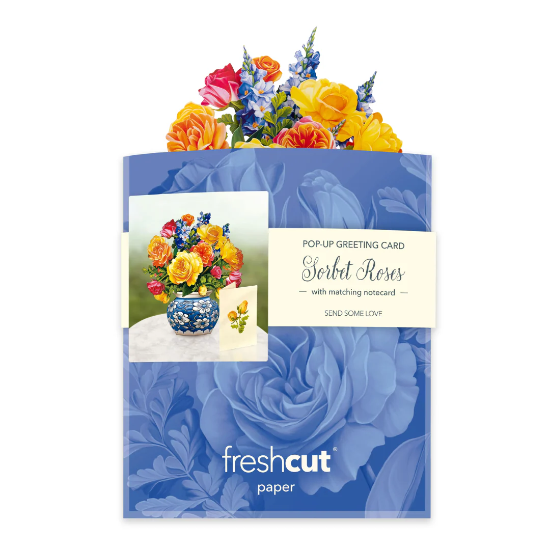 Mini Sorbet Roses Pop-Up Card