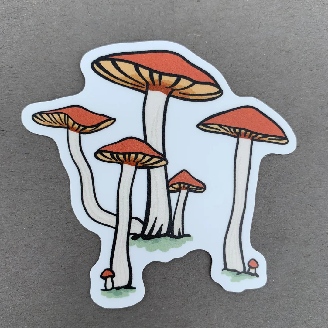 Mushroom Cluster Sticker - Image 2