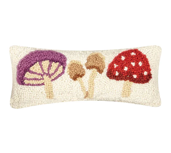 Mushrooms Hook Pillow 5x12