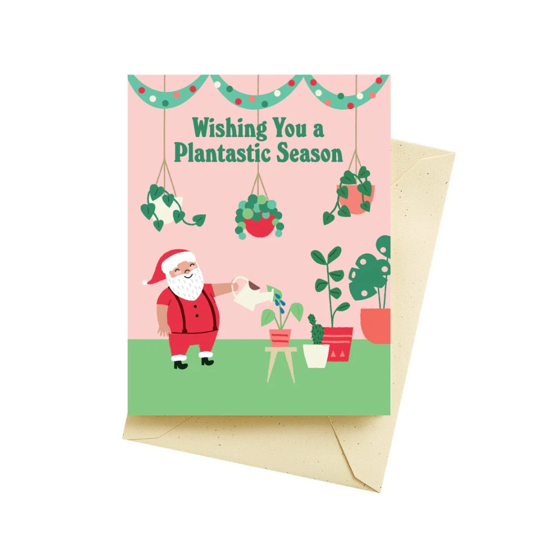 Plantastic Santa Holiday Card