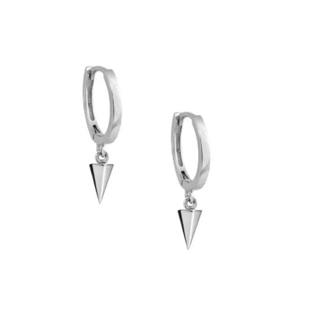 Pyramid Drop Hoops Silver