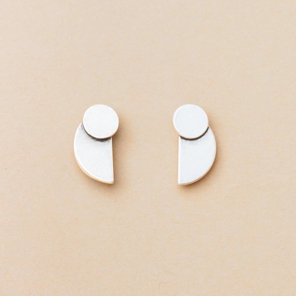 Refined Earring Collection - Eclipse Stud/Sterling Silver