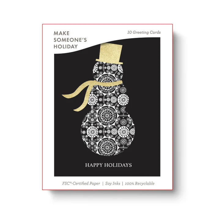 Shimmering Snowman: Happy Holidays Note Cards