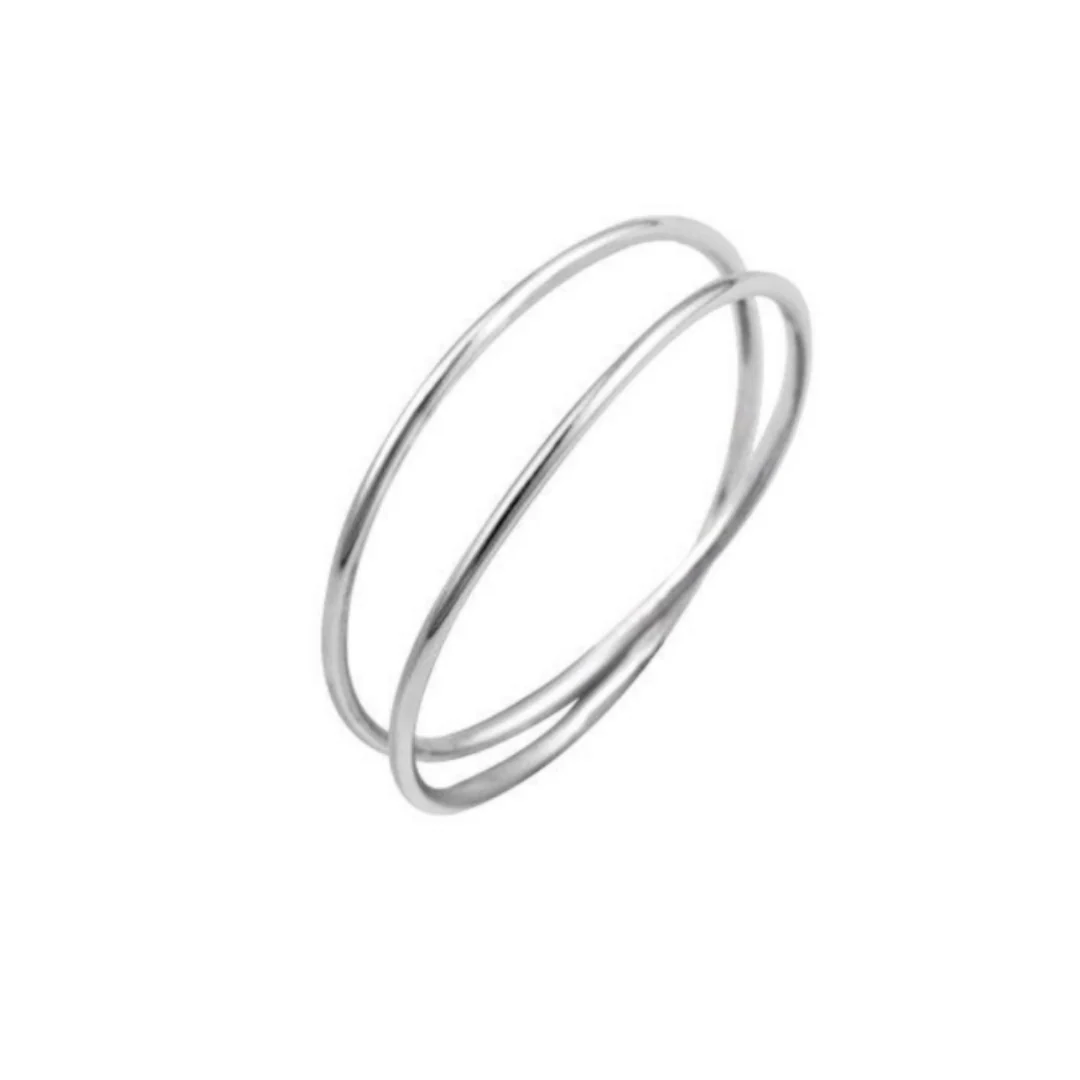 Silver Chic Double Ring