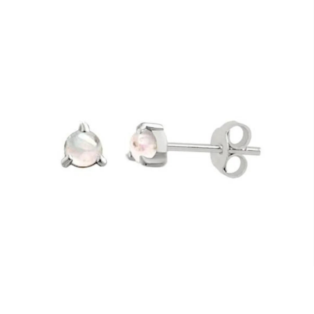 Silver Opal Fire Studs