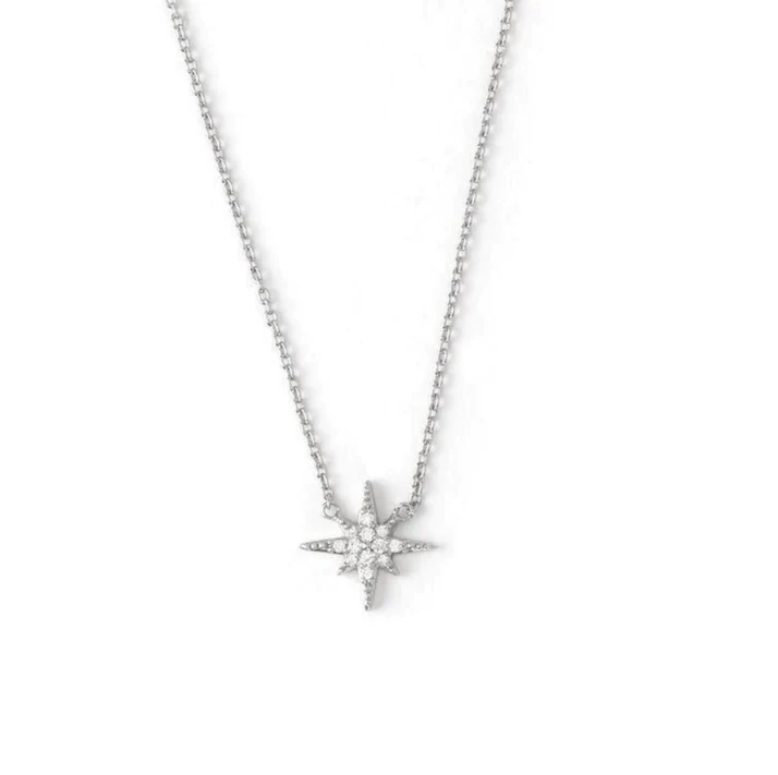 SS Pave Starburst Necklace