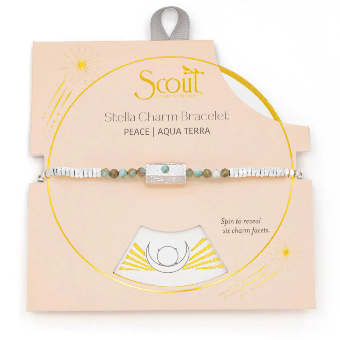 Stella Bracelet- Peace/Aqua Terra/Silver