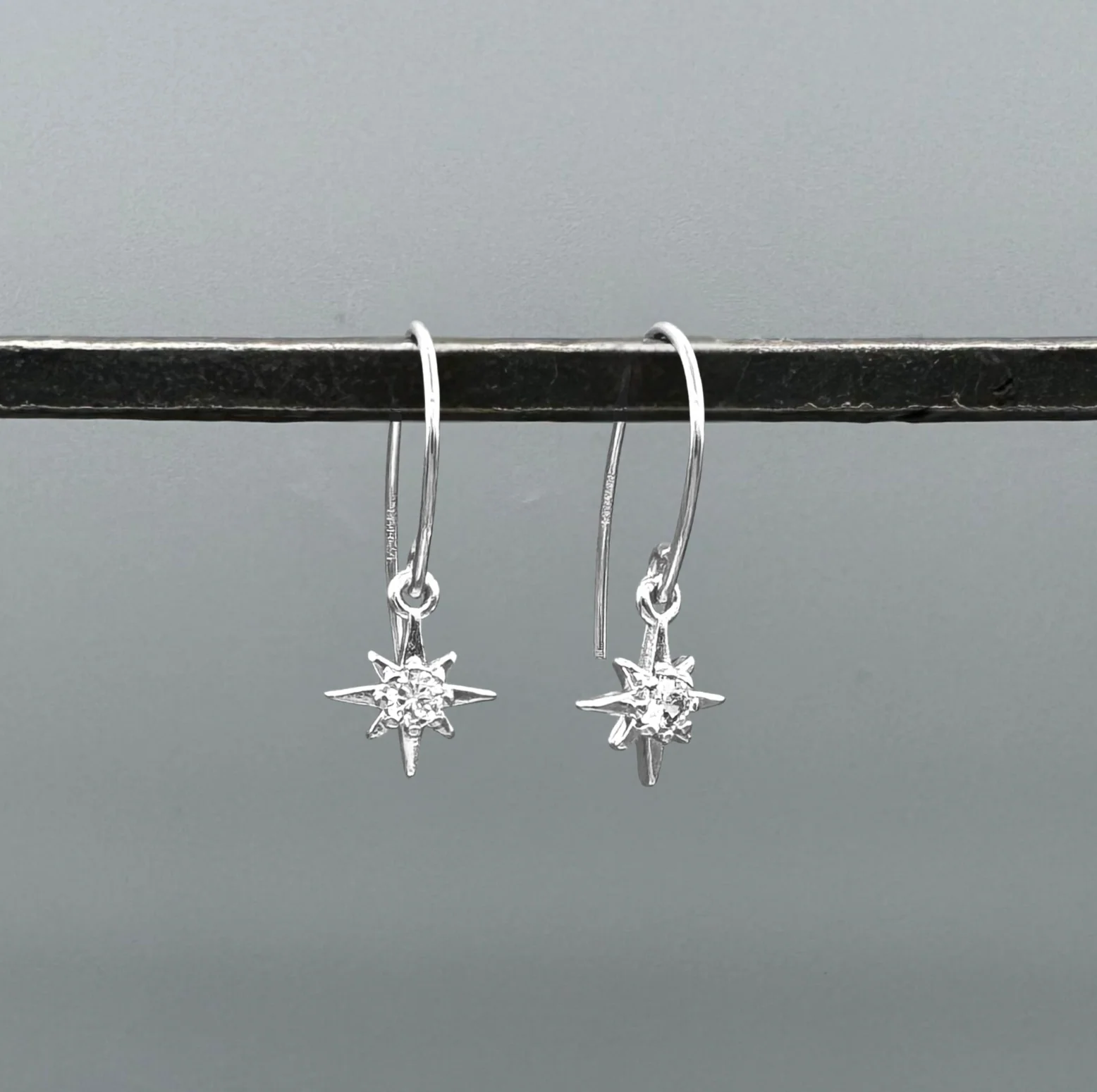 Sterling Silver Tiny North Star Earrings