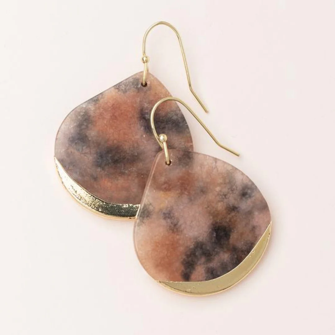 Stone Dipped Teardrop Earring