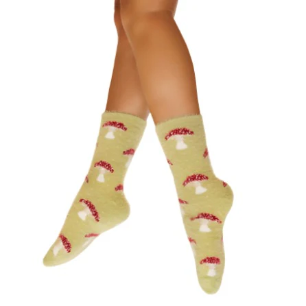 Tiny Toadstools Fuzzy Socks
