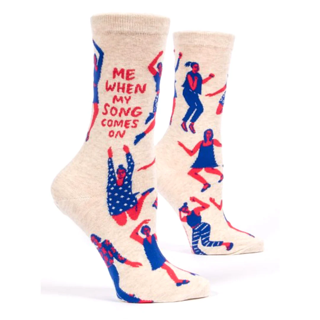 When My Song Comes On Womens Crew Socks